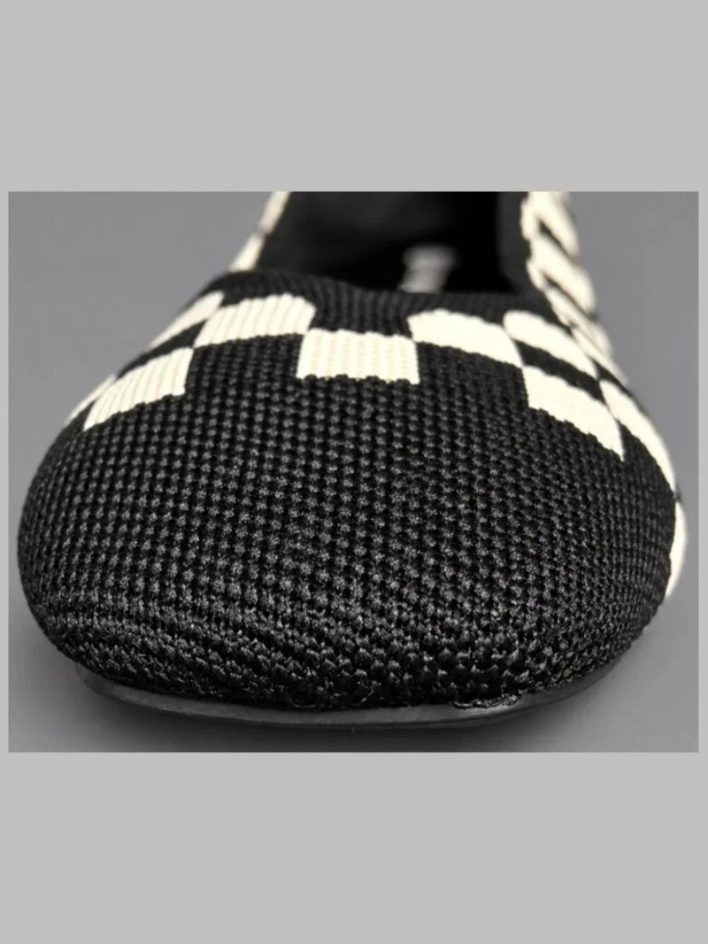 VIVAIA Margot 2.0 Women's Ballet Flats 8.5 EU 39.5 Black Cream Checkerboard Knit